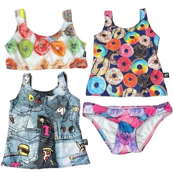Zara Terez Swimwear Bundle of Multi Print Bikini Swimwear Pieces Size 4 NWT - Picture 1 of 12